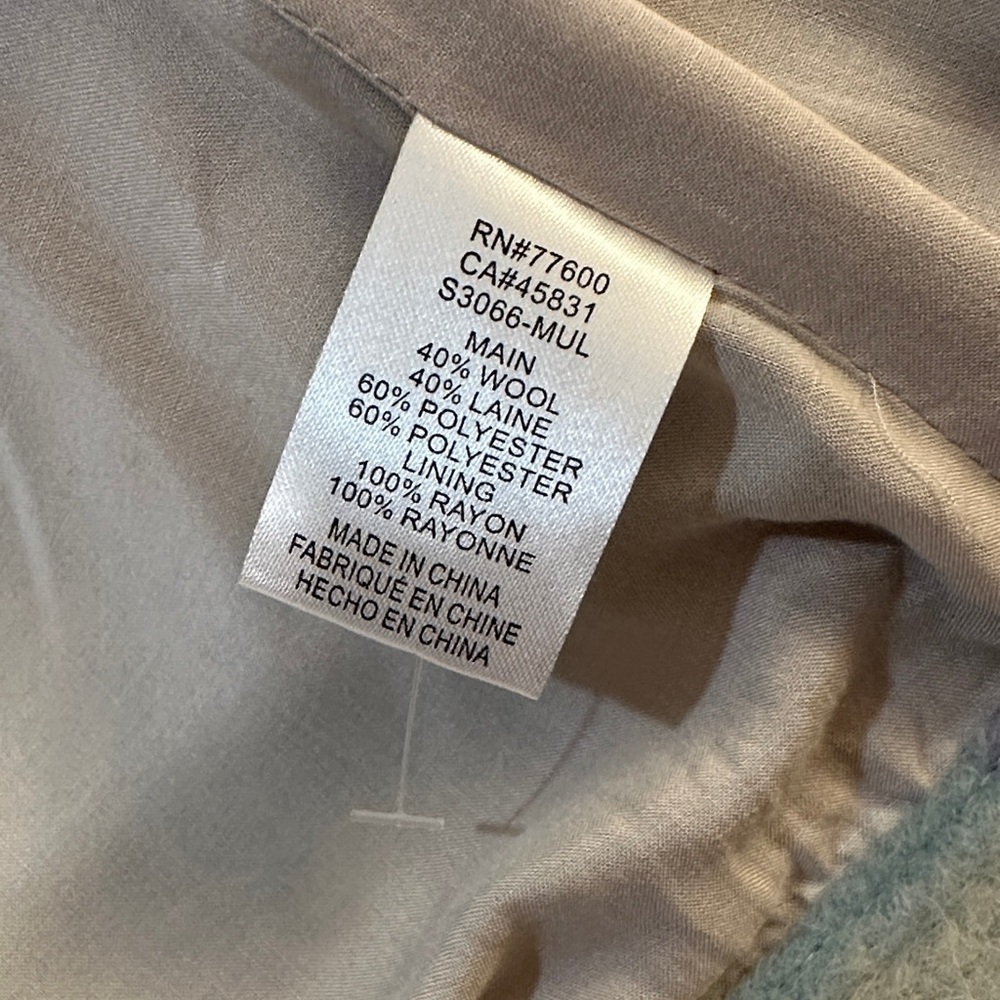 Saltwater LUXE Wool NWOT small teddy Multicolor Plaid Teddy Jacket RET $196 - Picture 6 of 10